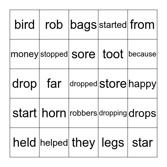 27RM E&G Bingo Card