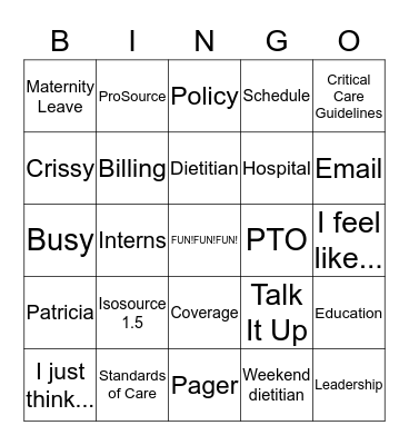 RD Buzzword Bingo Card