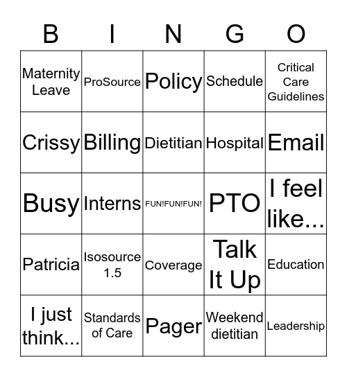 RD Buzzword Bingo Card