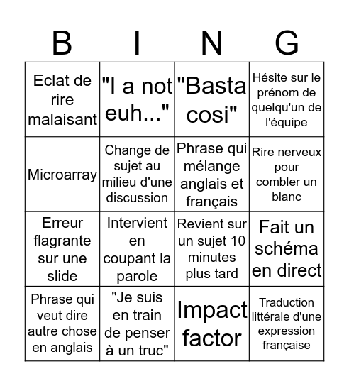 Bingorélien SAB Bingo Card