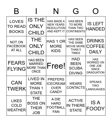 GAMMA NU SPR '89 Bingo Card