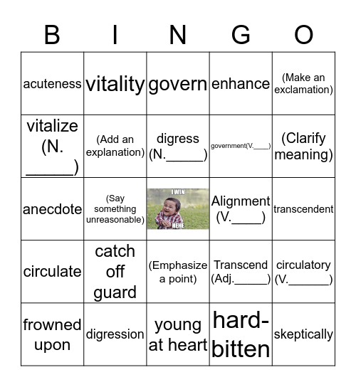 Level 13 NorthStar Unit 4 Bingo Card