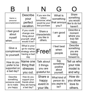 Get to Know You Bingo Card