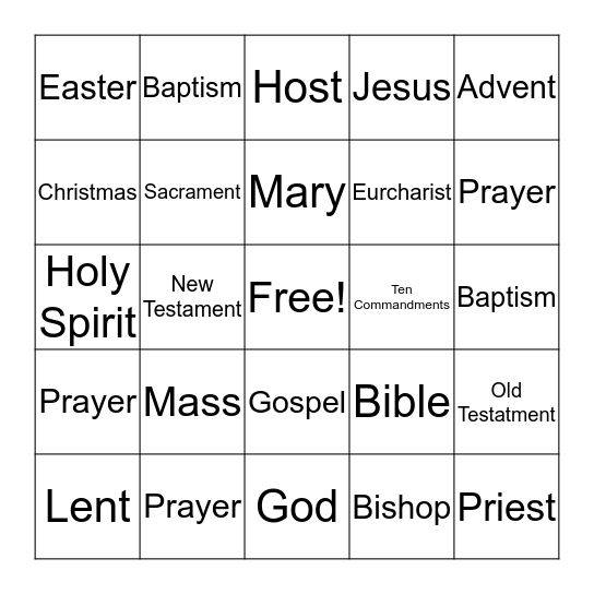 BIBLE BINGO Card