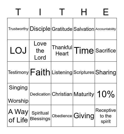 STEWARDSHIP Bingo Card