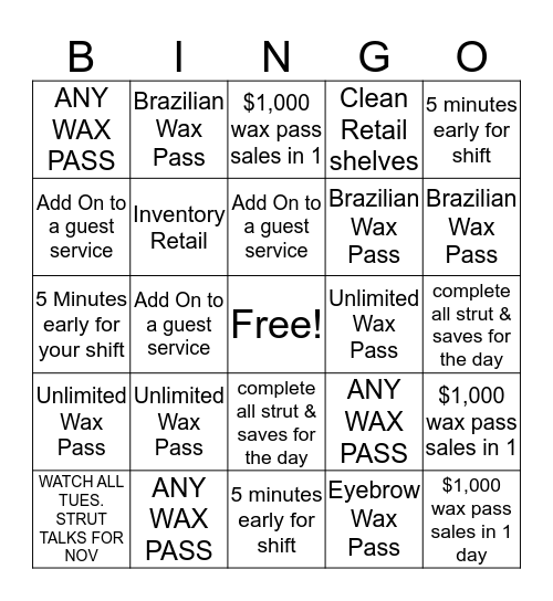 EWC GSA  Bingo Card