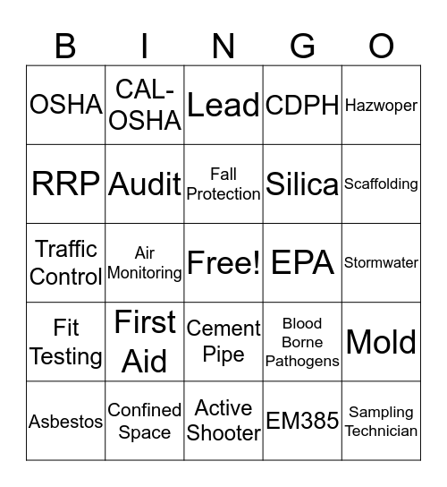 NATEC Bingo Card