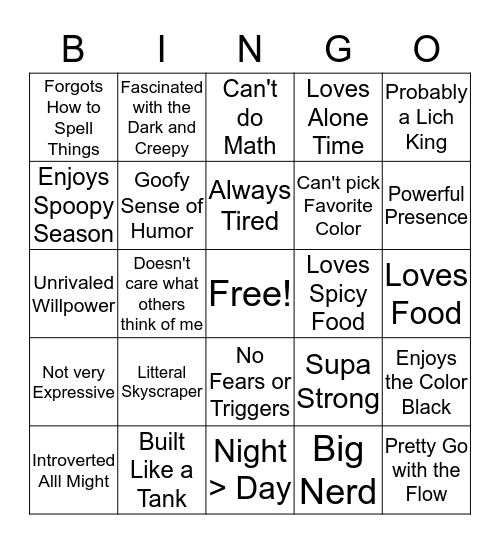 Mochi Bingo Card