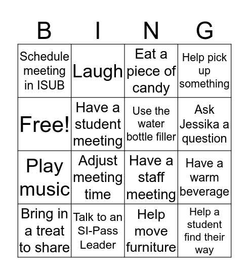 Pitman Office Bingo Card