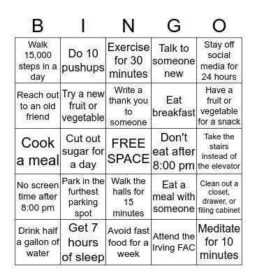 Let's Do This!  December BINGO Card