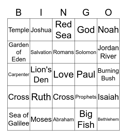 Bible Bingo Card