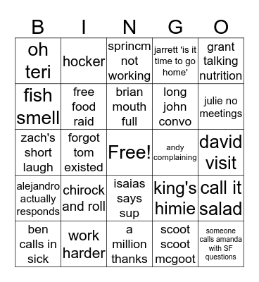 Metsgo Bingo Card