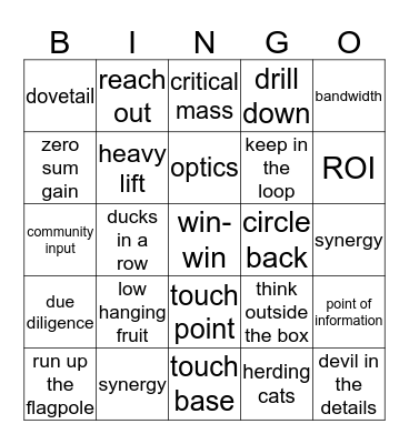 Public Meeting BINGO Card