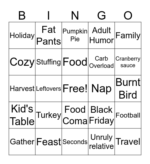 Team TRIBE: Thanksgiving  Bingo Card