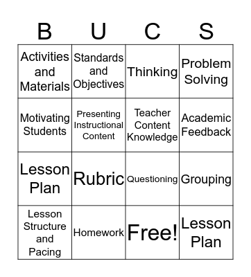 November Cluster Bingo Card