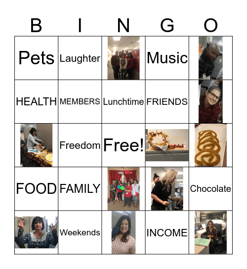 Thanksgiving Blessings Bingo Card