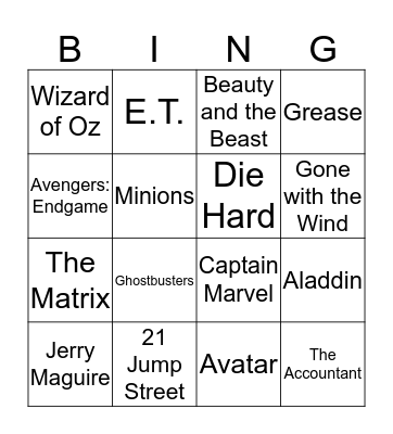 VMS Tringo Bingo Card