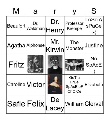 Characters Bingo Card