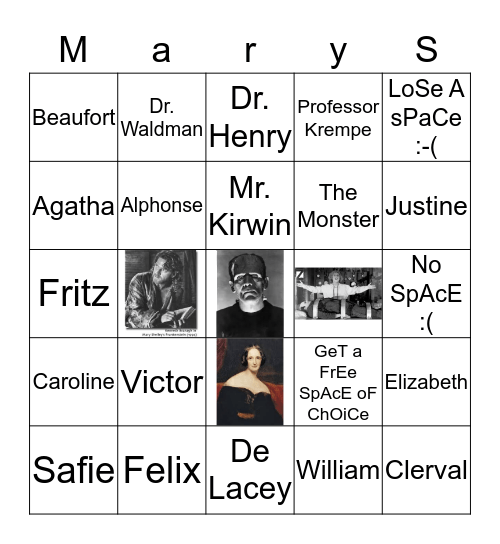 Characters Bingo Card