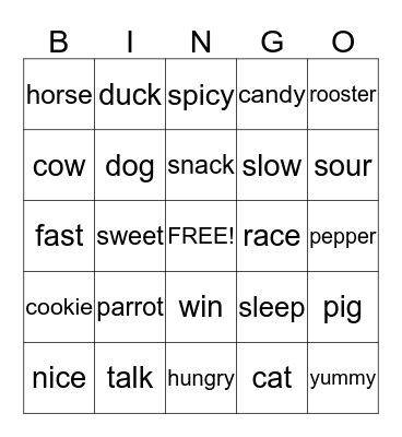Reading Jelly Bingo Card
