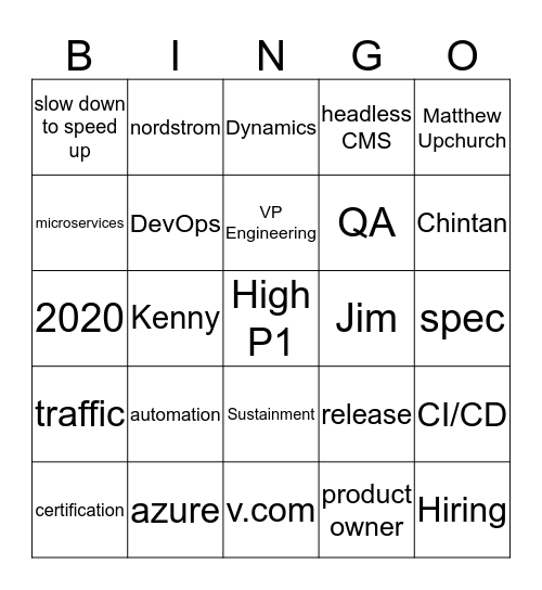 TOWN HALL Bingo Card