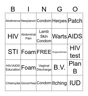 SEXY BINGO Card