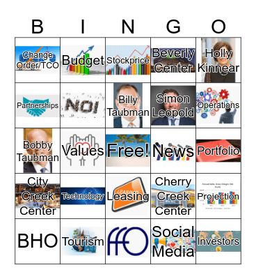 Taubman Bingo Card