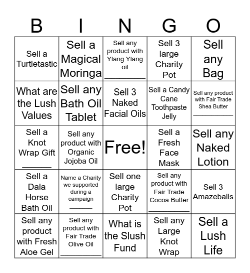 Charity Pot Bingo V3 Bingo Card