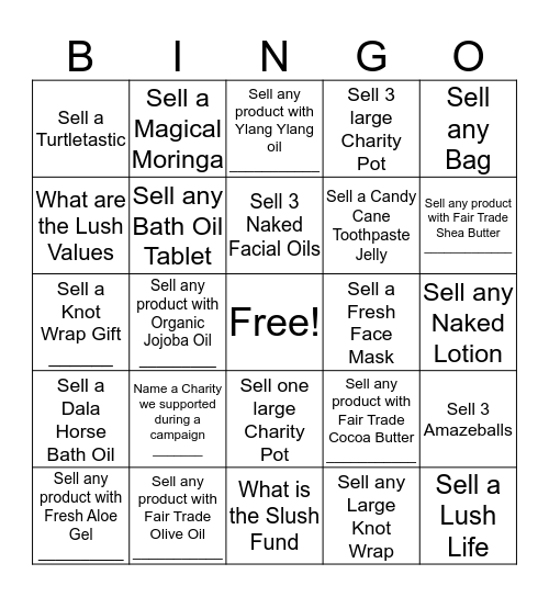 Charity Pot Bingo V3 Bingo Card