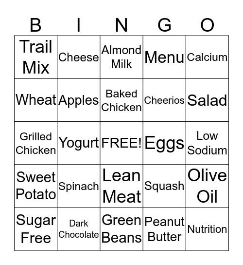 Health & Wellness Bingo Card
