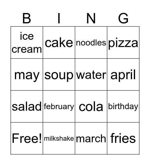 its my birthday Bingo Card