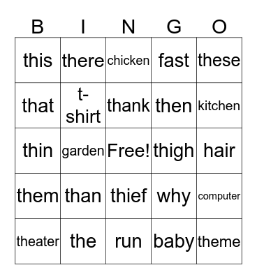 th Bingo Card