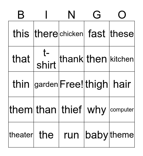 th Bingo Card