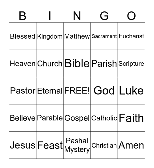 Chap. 16 The Parable of the Great Feast Bingo Card