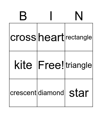 Shape Bingo Card