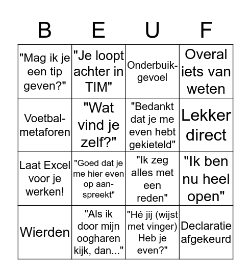 Beuving Bingo Card