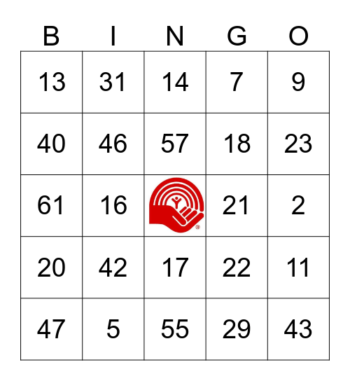 United Way Giving BINGO Card