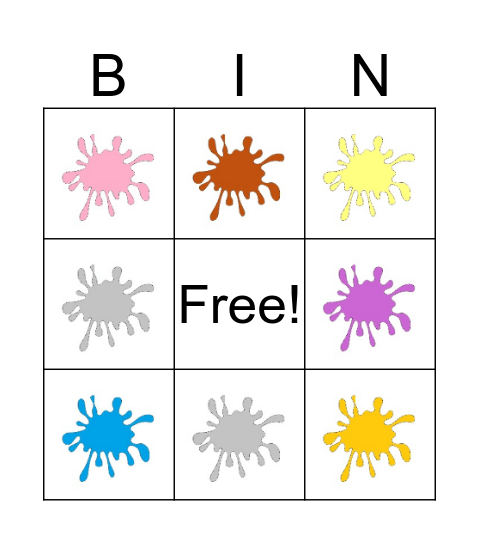 Colors Bingo Card