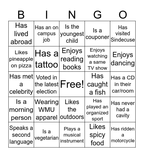 FYE 2019 Bingo Card