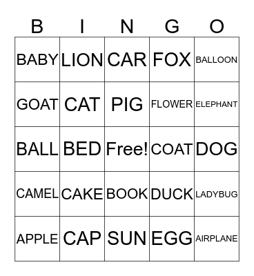 ALPHABET B I N G O Bingo Card