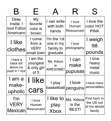 How Well Do You Know Everyone? 5th Period Edition Bingo Card