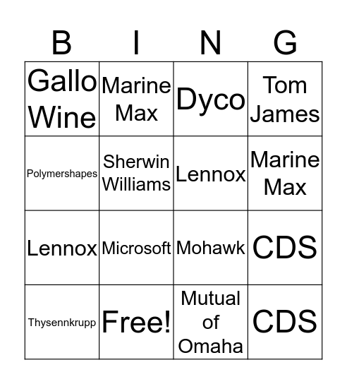 NATIONAL SALES CHALLENGE Bingo Card