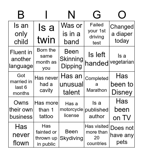 Grab a glass and get to know your neighbors Bingo Card