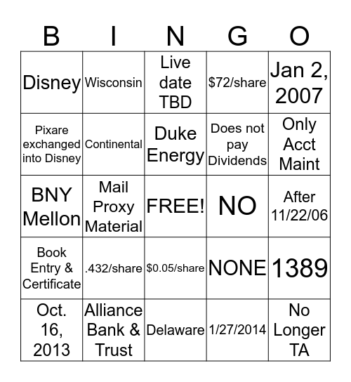 Broadridge Bingo Card