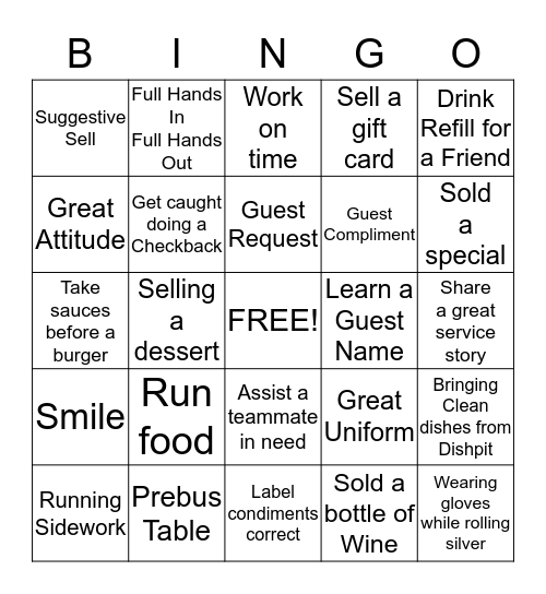 Mystic Bingo Card