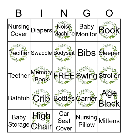 O H ~ B A B Y ! BINGO for Katerina's Shower Bingo Card
