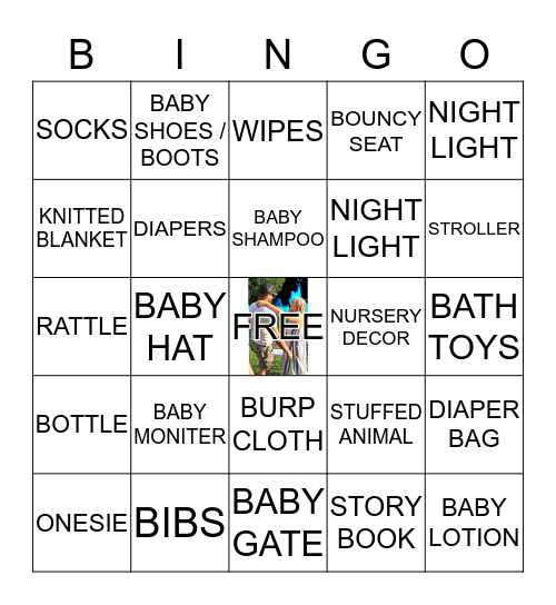 Baby Terrant's Gift Registry Bingo Card