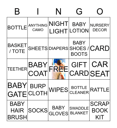Baby Terrant's Gift Registry Bingo Card