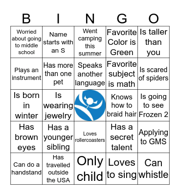 Get to Know You BINGO Card
