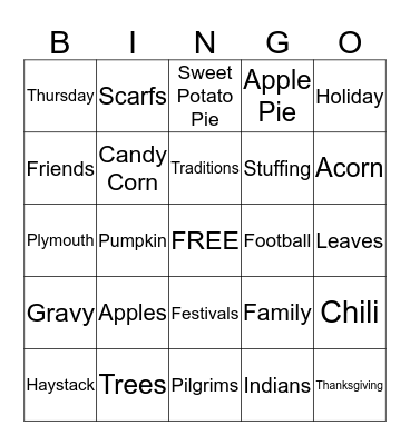 Fall Bingo  Bingo Card